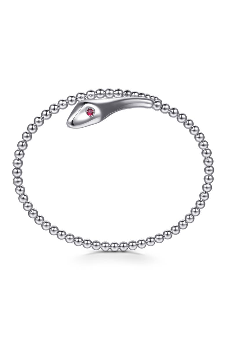 Ruby Snake Bujukan Bypass Bracelet, Alternate, color, STERLING SILVER
