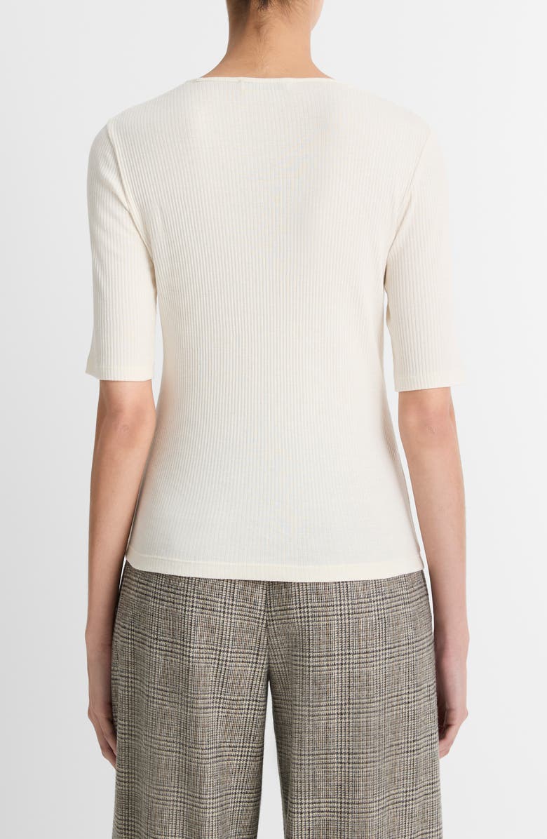 Vince Short Sleeve Cotton Rib Sweater, Alternate, color,
