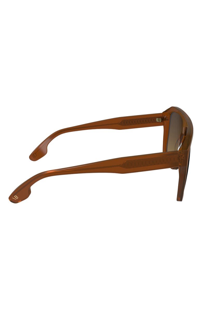 Victoria Beckham 59mm Chain Navigator Sunglasses, Alternate, color, Caramel