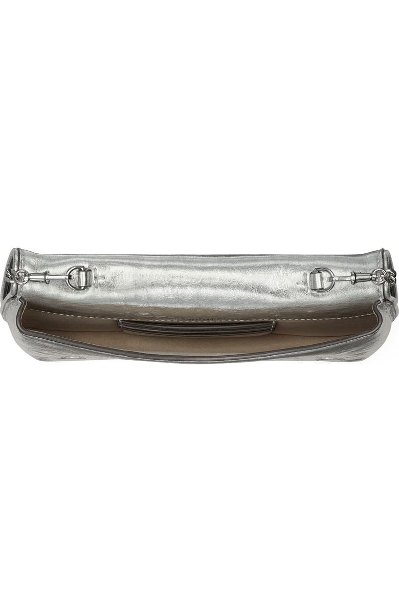 Tory Burch Reva Metallic Leather Clutch, Alternate, color,