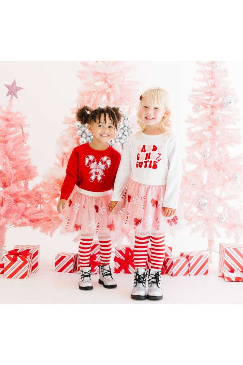 Candy Cane Patch Christmas Sweatshirt, Alternate, color, Red