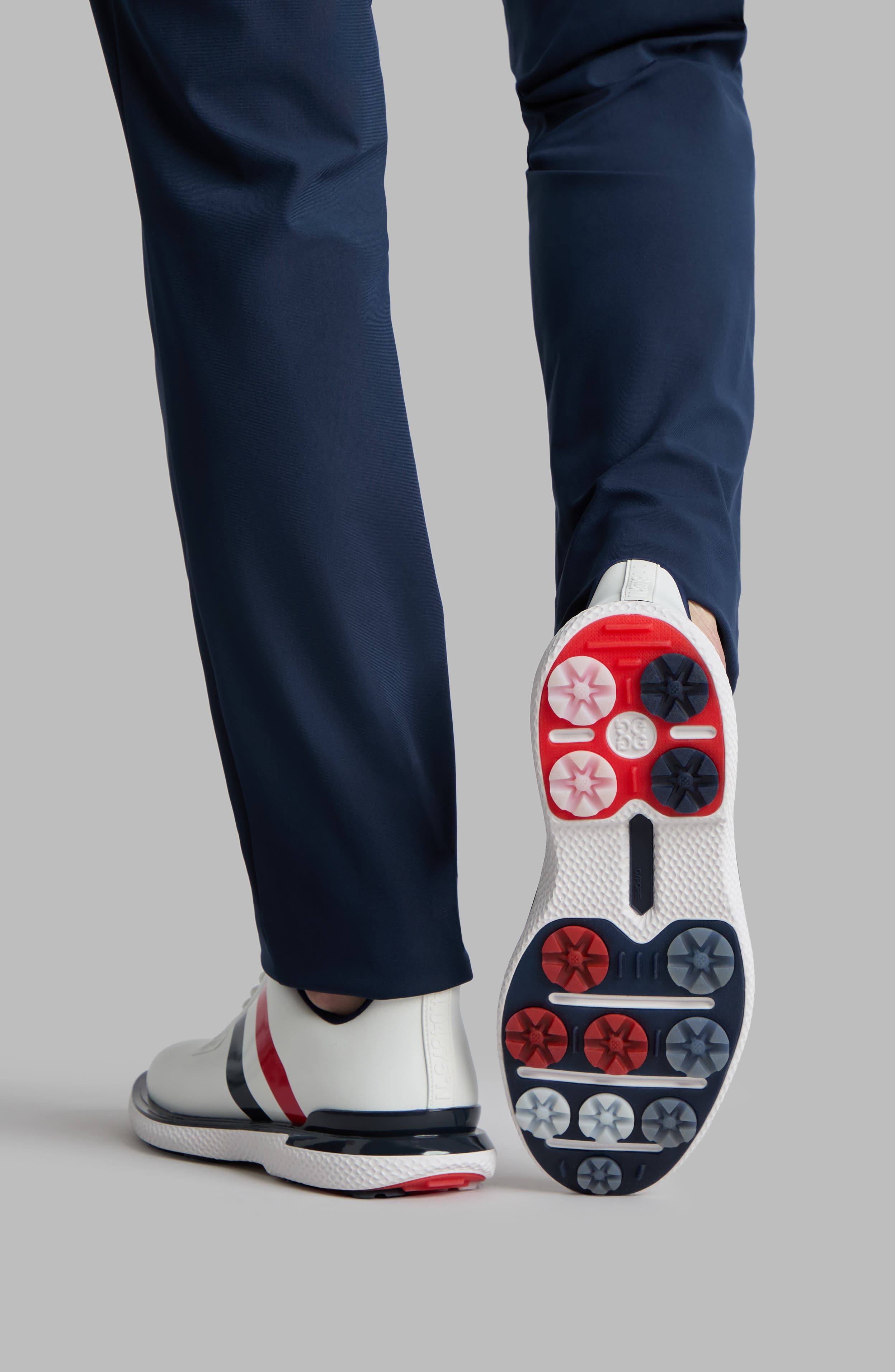 G/FORE Gallivanter Stripe Golf Shoe, Alternate, color, Snow/ Twilight