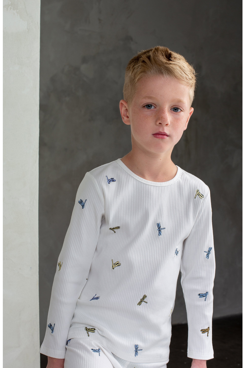 Pastel Dragonflies Loungewear Set, Alternate, color, White