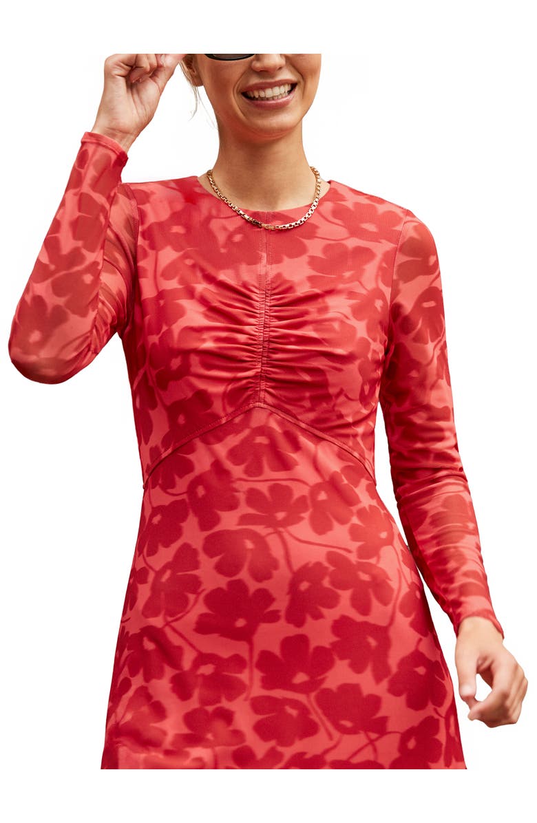 Ro&Zo Mesh Print Dress, Alternate, color, Red