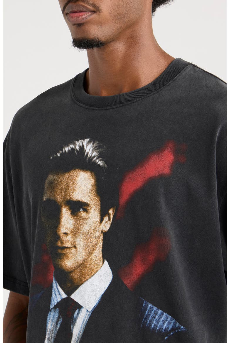 American Psycho Graphic Cotton T-Shirt, Alternate, color, BLACK WASH