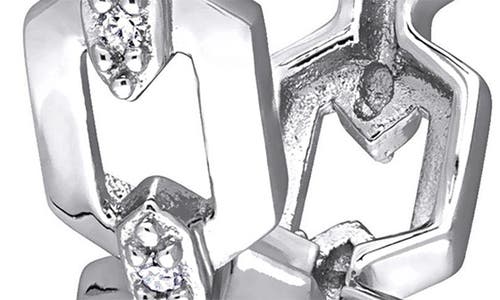 Delmar Diamond Oval Link Hoop Earrings In Silver