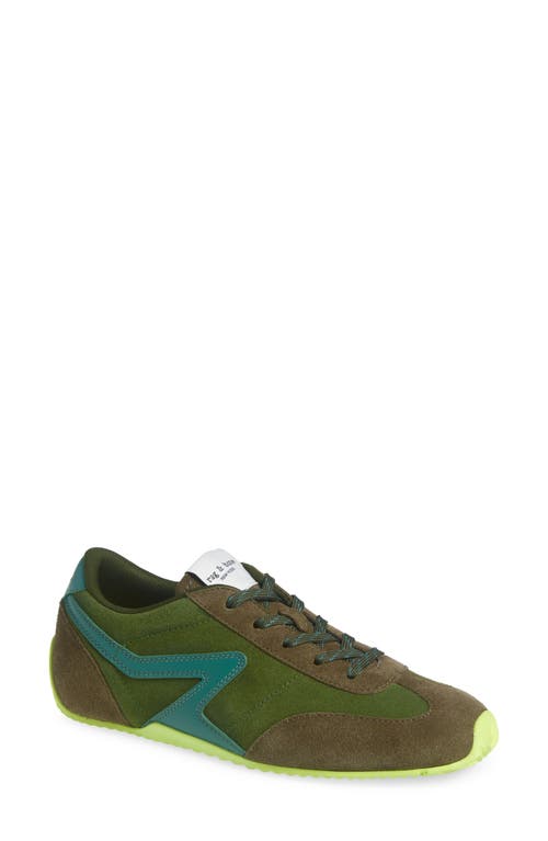 Rag & Bone Ultra Slim Retro Suede Runner Sneakers In Tree Frog Suede