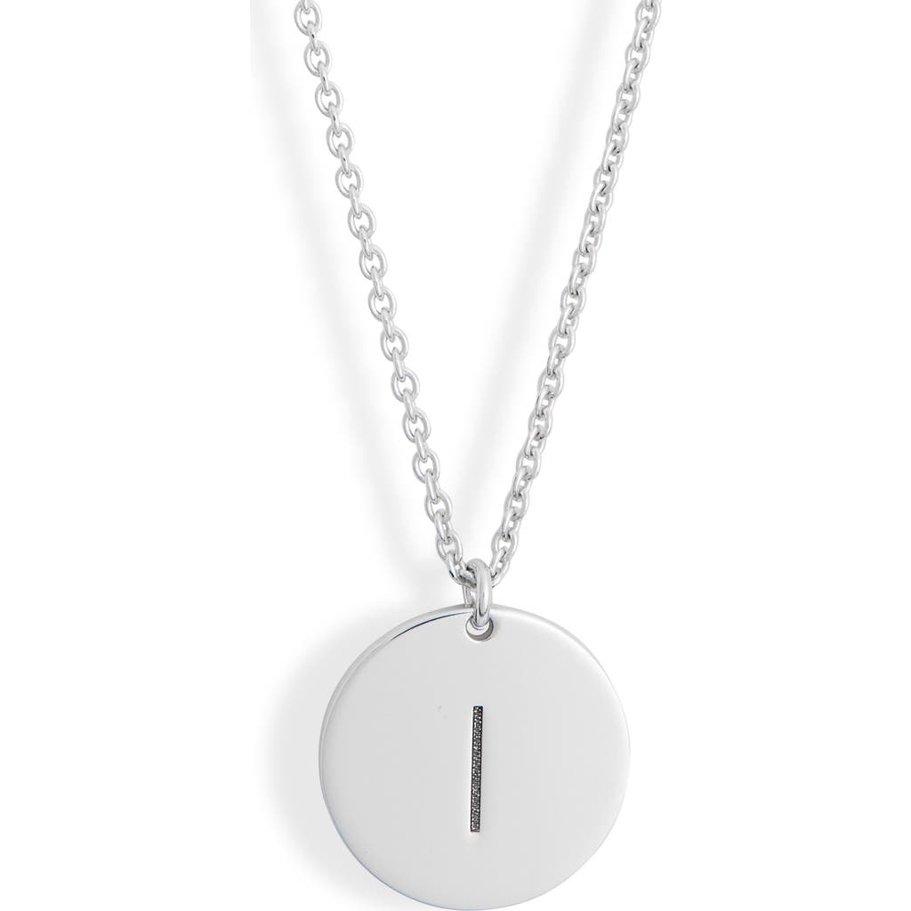 Meshmerise Initial Disc Pendant Necklace In Metallic