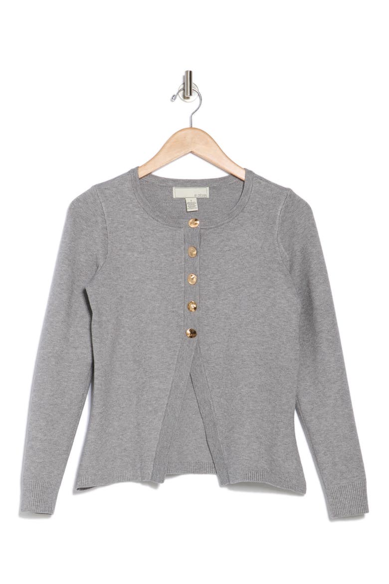 Halsey Tipped Cardigan, Alternate, color, LIGHT GREY HEATHER