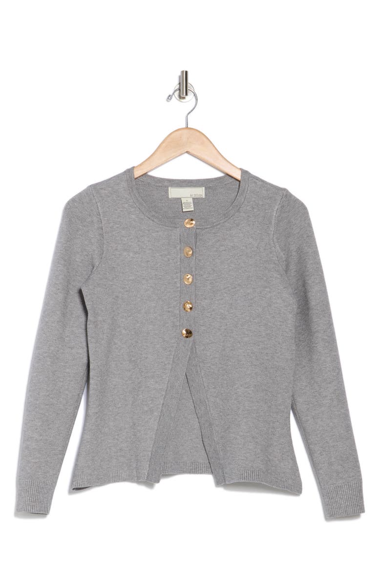 BY DESIGN Halsey Tipped Cardigan, Alternate, color, Light Grey Heather