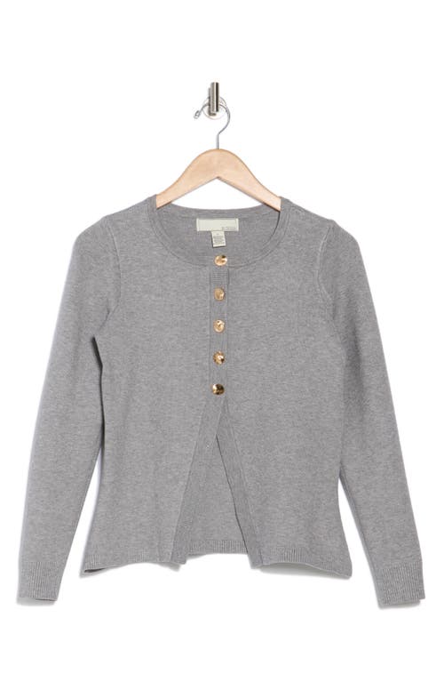 By Design Halsey Tipped Cardigan In Light Grey Heather