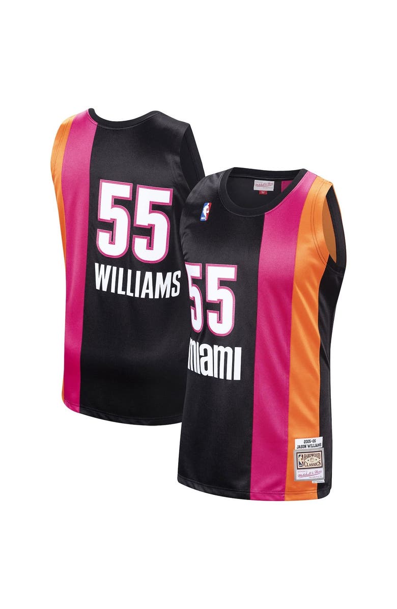 Mitchell & Ness Men's Mitchell & Ness Jason Williams Black Miami Heat 2005/06 Hardwood Classics Swingman Jersey, Main, color, Black