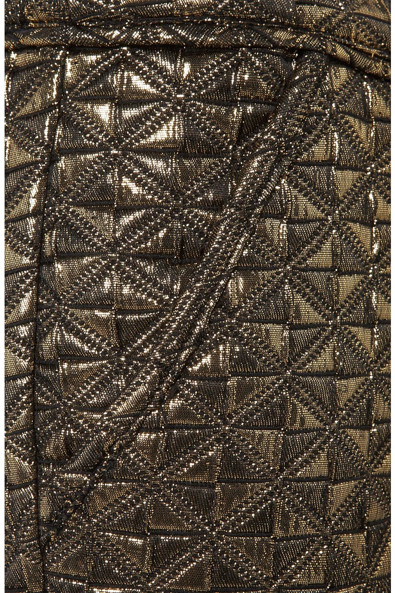 Metallic Jacquard Crop Cigarette Pants, Alternate, color, GOLD