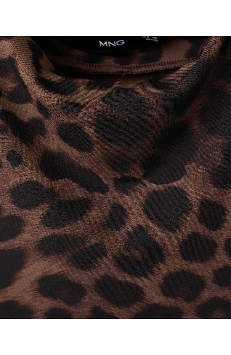 MANGO Leopard Sleeveless Maxi Dress, Alternate, color, Brown