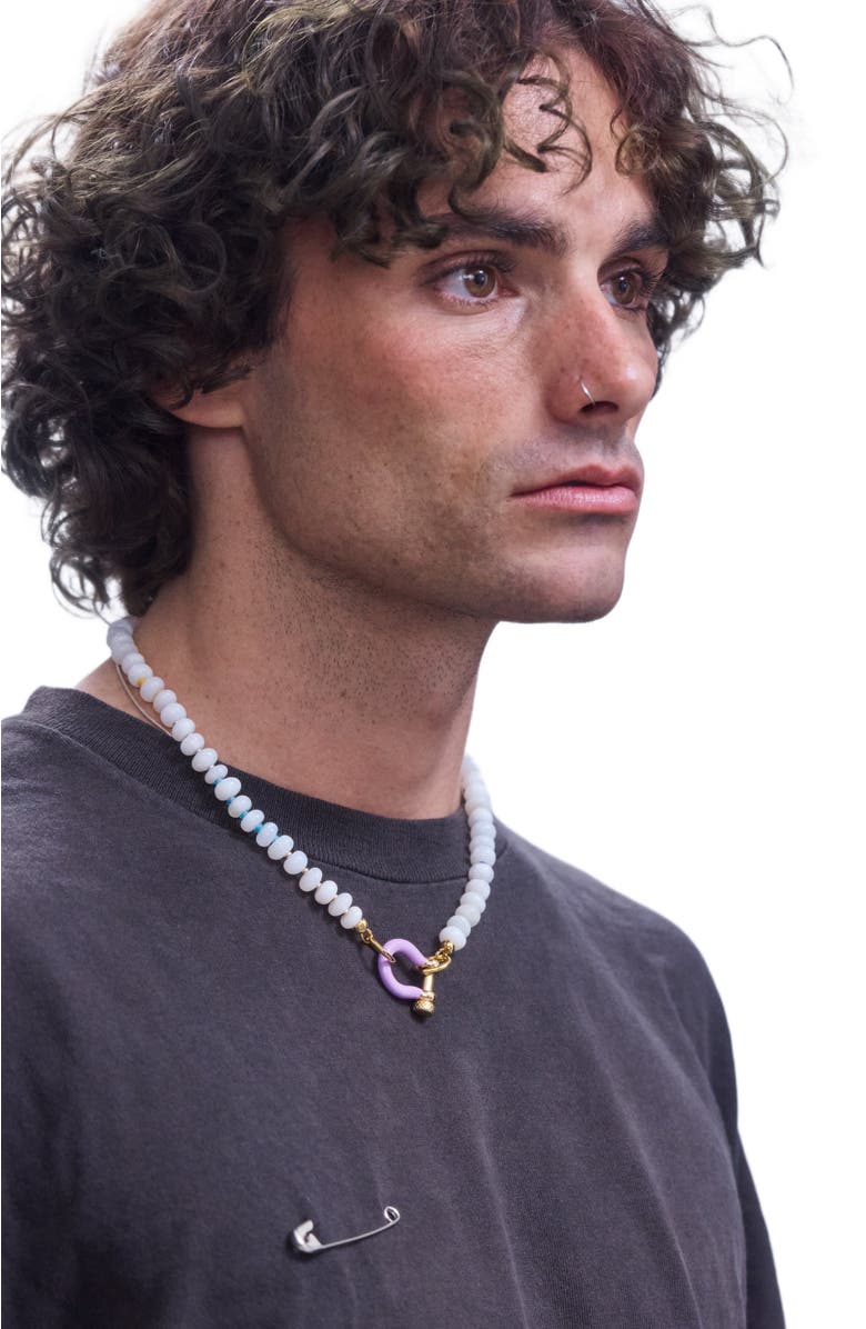 SHOP SPICY DAN Poppi Gender Inclusive Opal Necklace, Alternate, color, Ivory