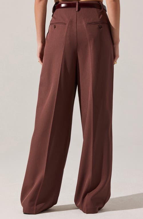 Astr The Label Faria Wide Leg Pants In Brown