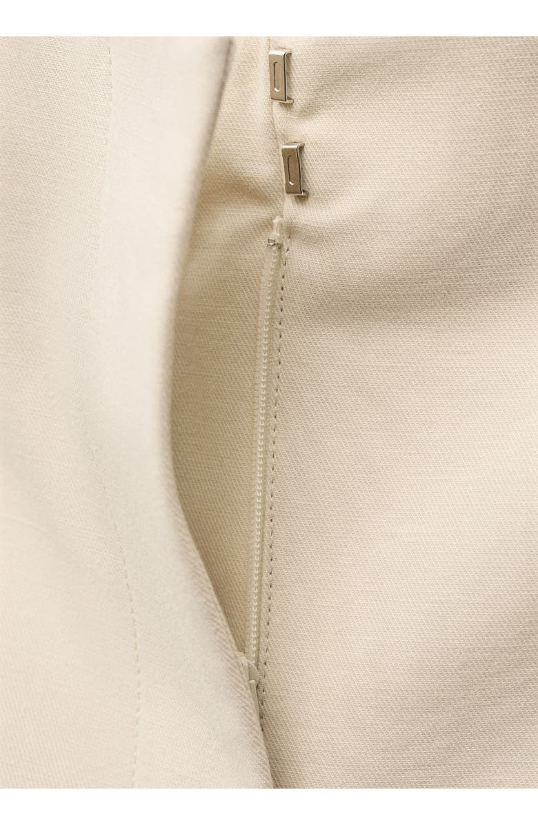 MANGO Seamless Cotton & Linen Bermuda Shorts, Alternate, color, Ecru