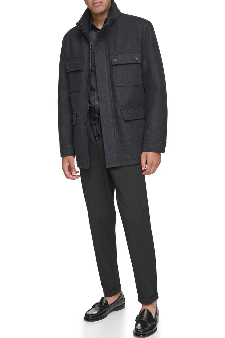 Dunbar Melton Jacket, Alternate, color, CHARCOAL