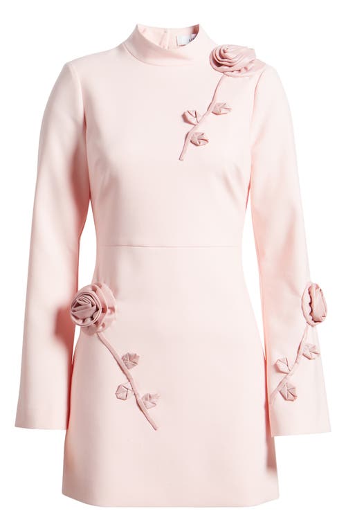 Likely Mick Floral Long Sleeve Minidress In Rose Shadow