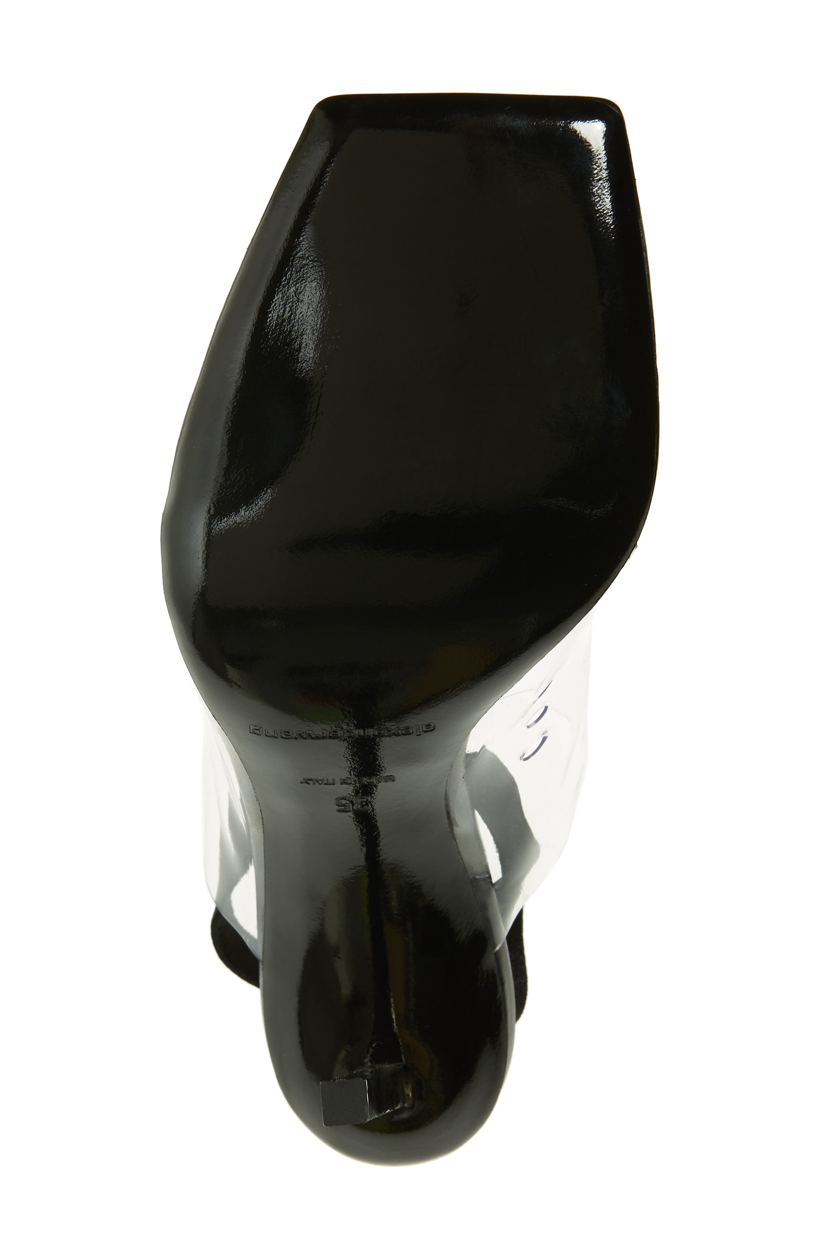 Alexander Wang Kaia Clear Strap Crystal Logo Sandal, Alternate, color, 