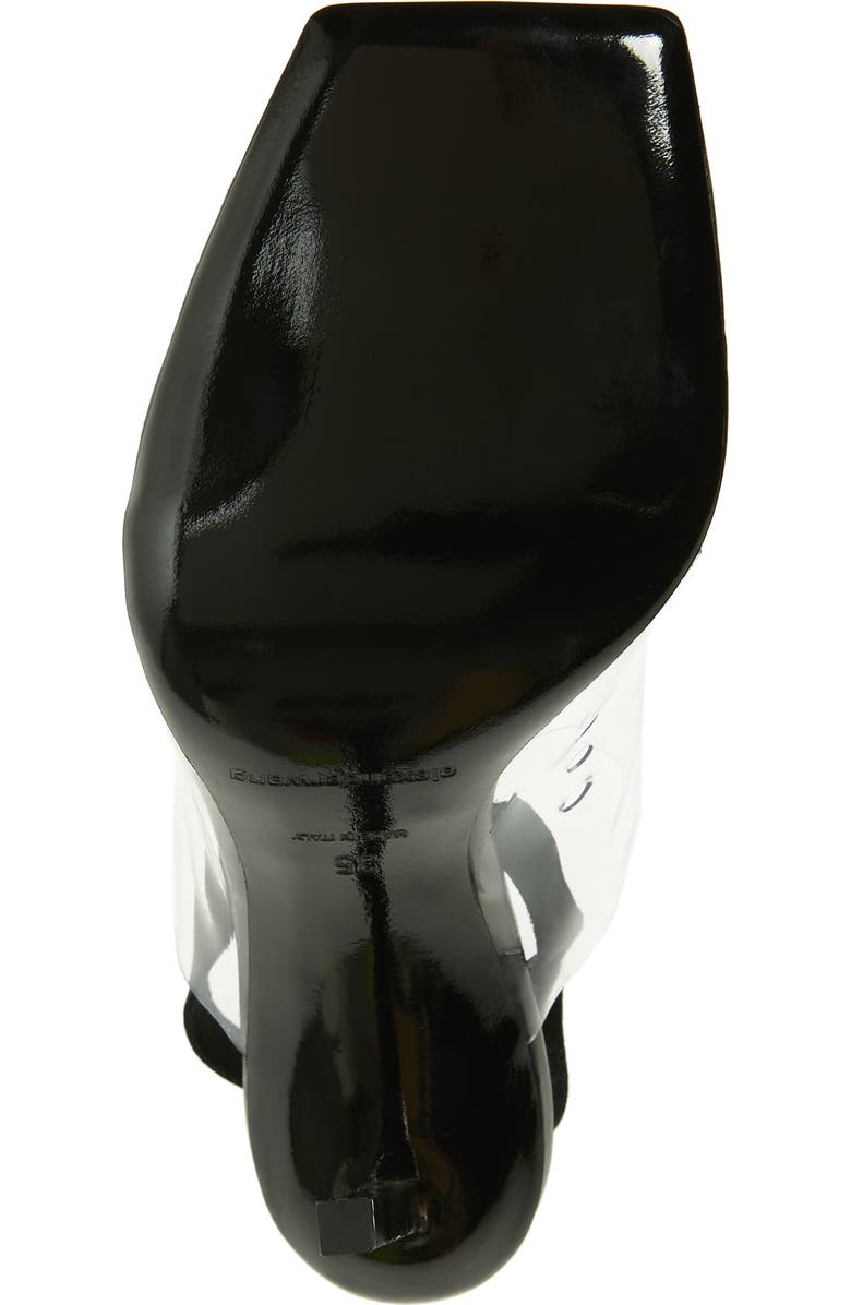 Alexander Wang Kaia Clear Strap Crystal Logo Sandal, Alternate, color,