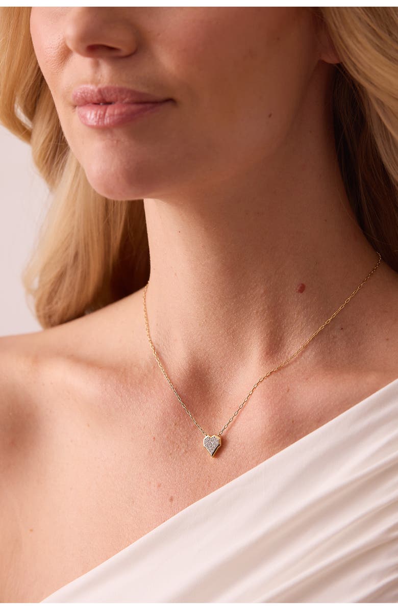 Sara Weinstock Honey Comb Diamond Heart Pendant Necklace, Alternate, color, Yellow Gold