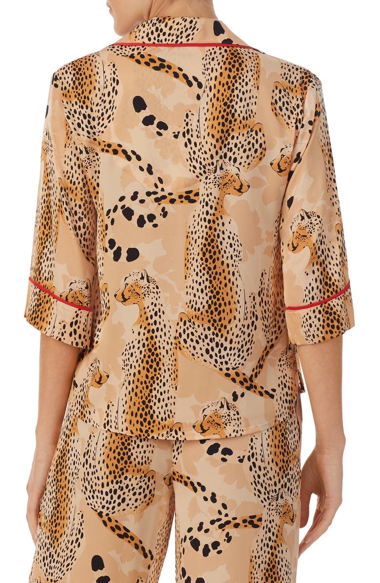 Room Service Pjs Pajama Top, Alternate, color, Tan Flora