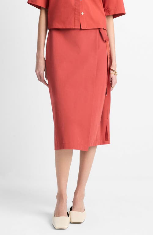 Vince Straight Wrap Skirt In Red