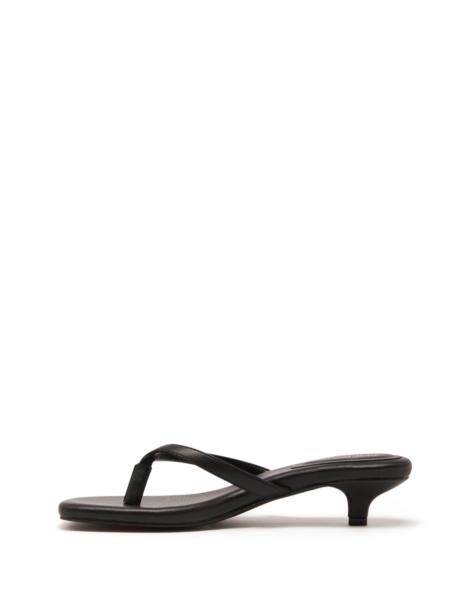 HEATWAVE Square Toe Thong Heel, Alternate, color, Black Smooth Pu