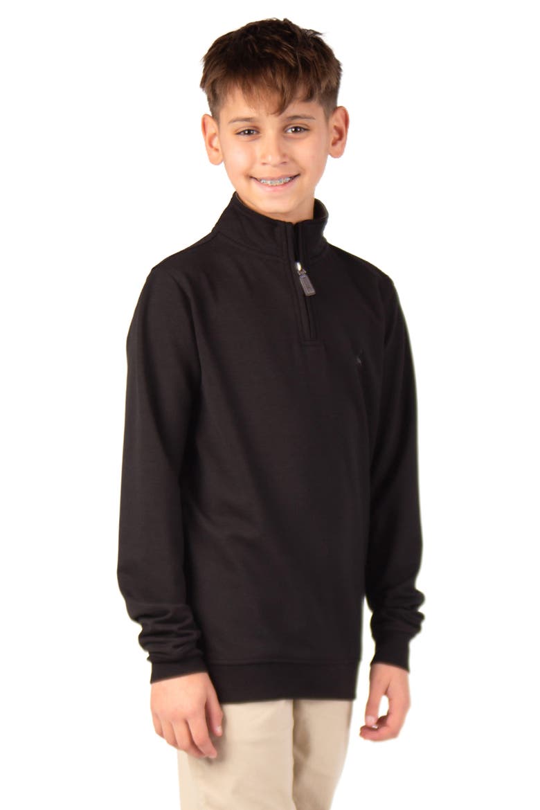 Kids' Fleece Quarter-Zip Pullover, Alternate, color, BLACK