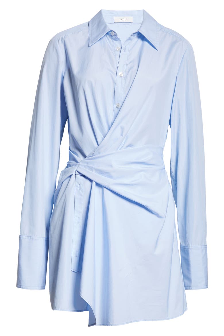 Lydia Long Sleeve Shirtdress, Alternate, color, ICE BLUEW