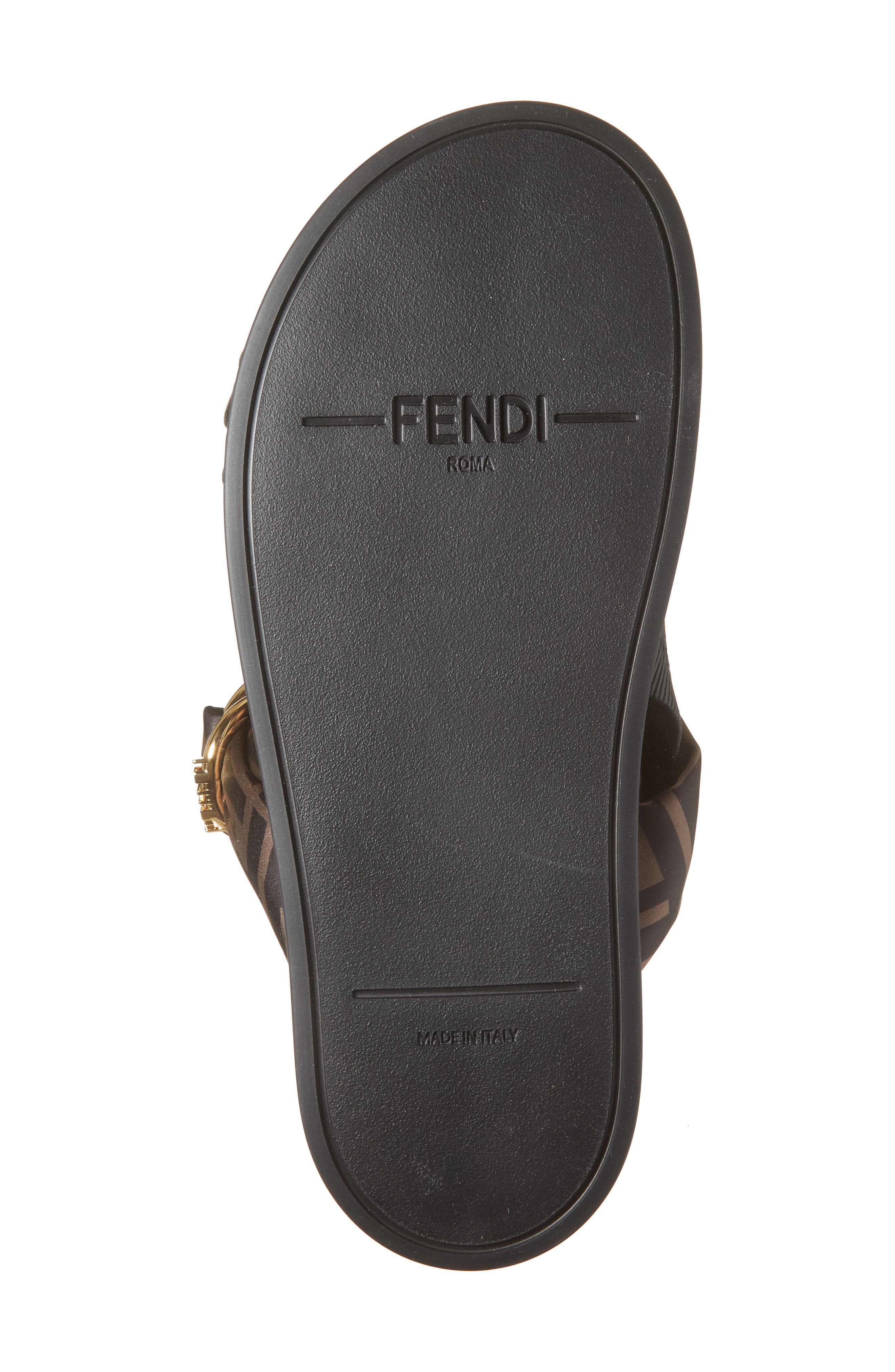 Fendi Feel Sandal, Alternate, color, Tabacco/ Nero