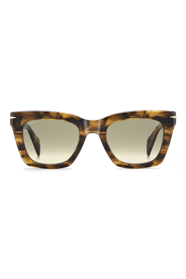 DB 99 51mm Rectangular Sunglasses, Main, color, BROWN HORN/ GNSF FTAR