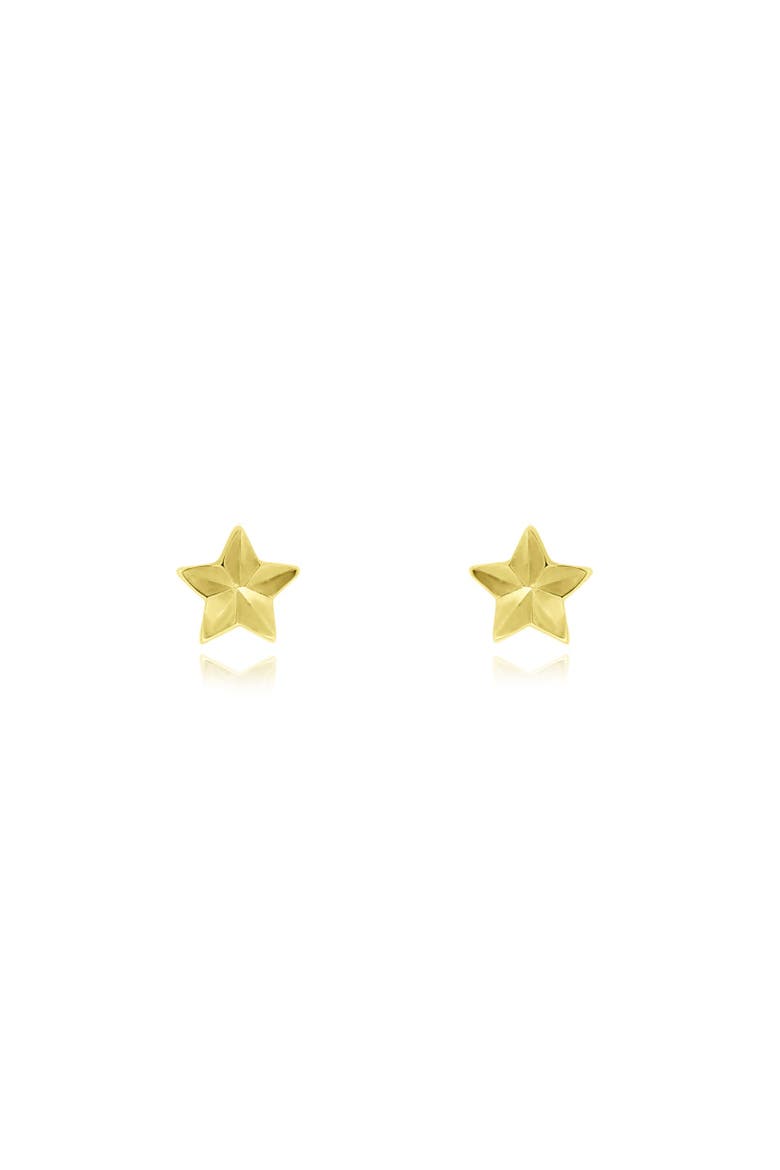 Fluted Puffy Star Stud Earrings, Alternate, color, Gold
