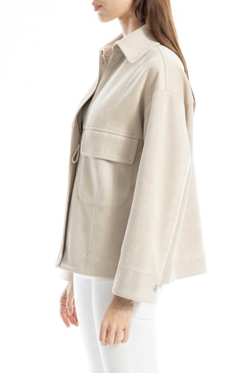 Max Studio Faux Suede Jacket In Oyster