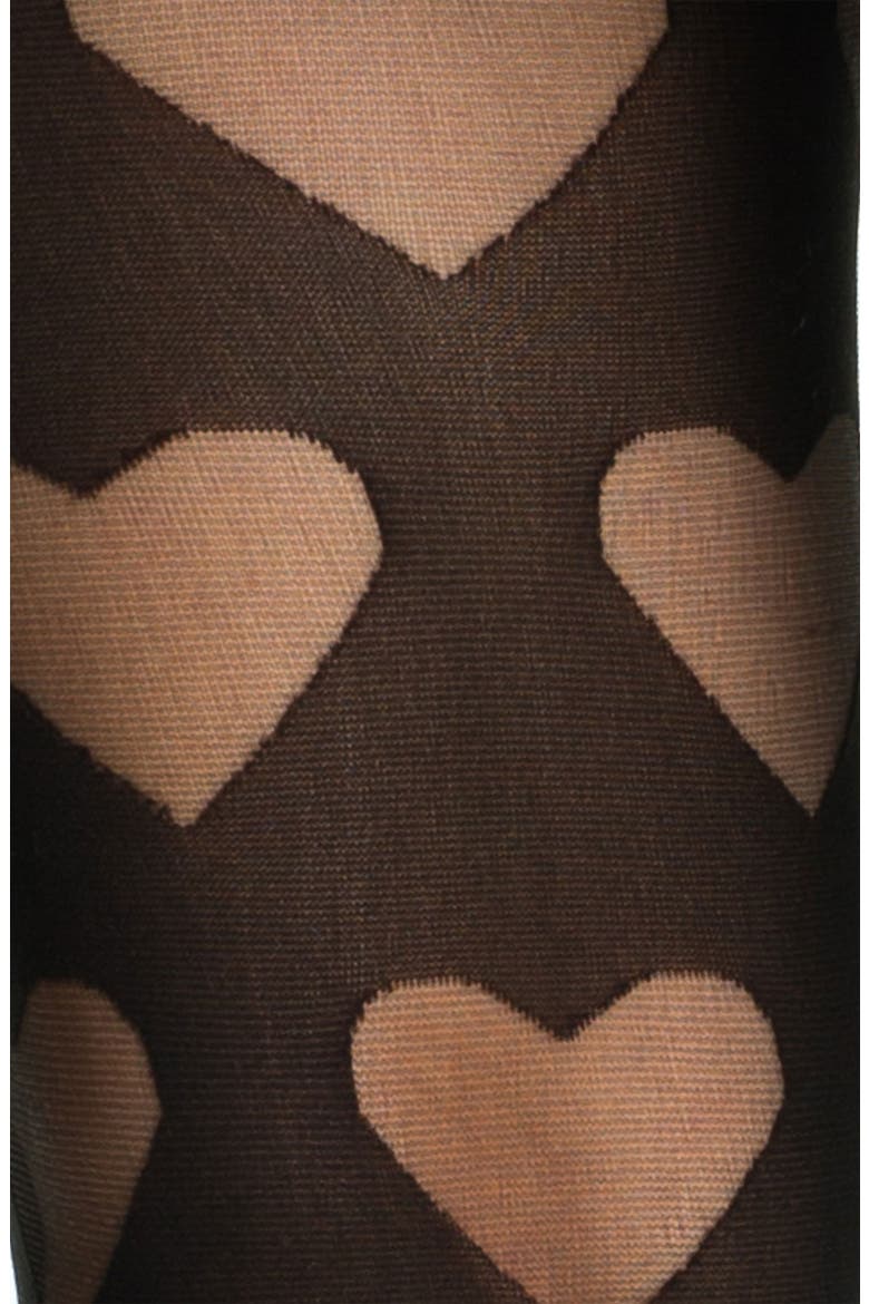 Frenchi® Burnout Heart Tights, Alternate, color, BLACK