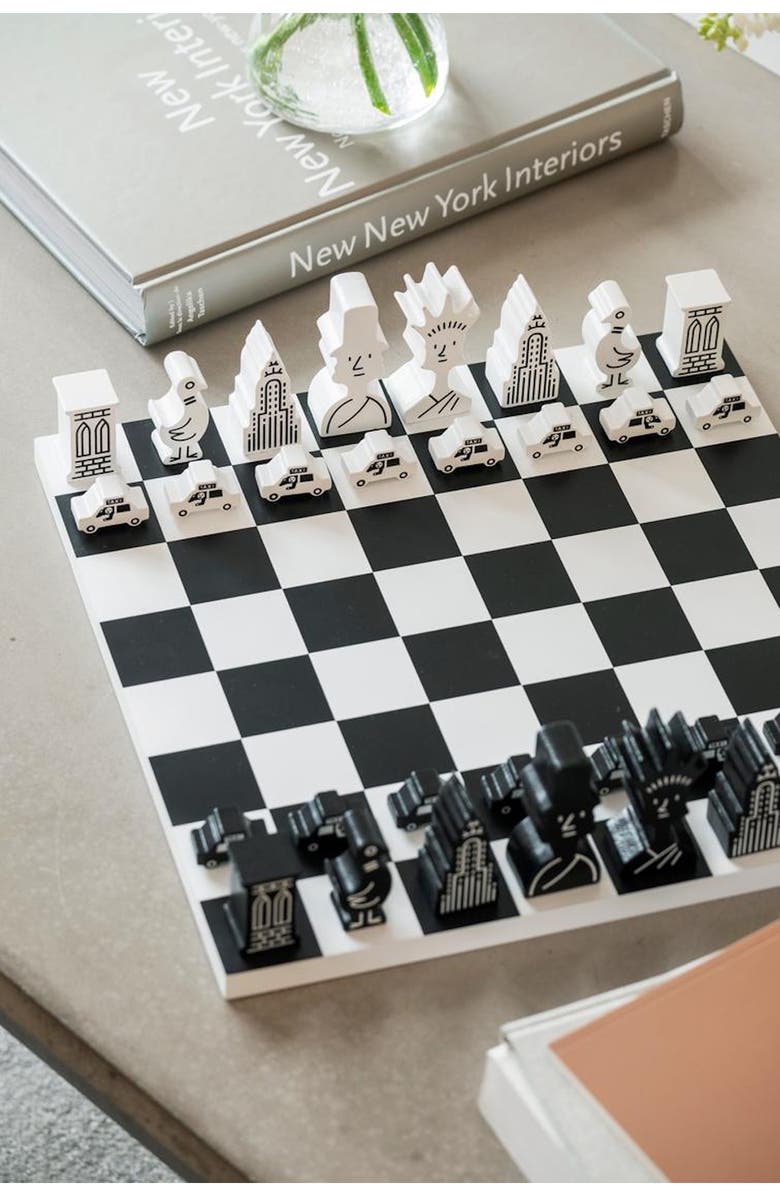 PRINTWORKS The New Yorker's Chess Set, Alternate, color, Black White