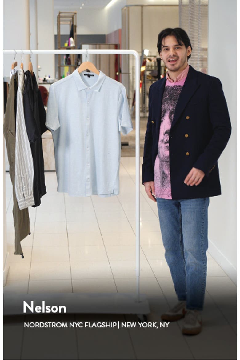 Catalina Short Sleeve Cotton Knit Button-Up Shirt video