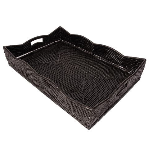 Artifacts Rattan Scallop Collection Rectangular Tray
