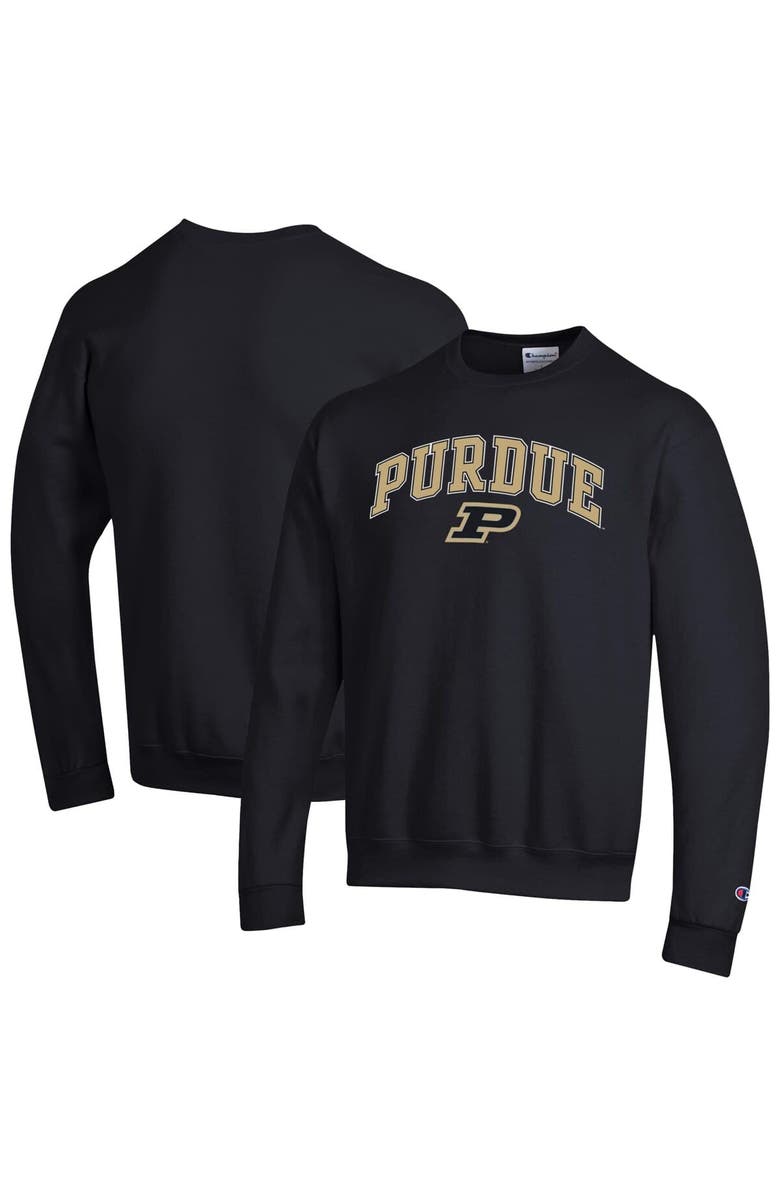 Champion Men's Champion  Black Purdue Boilermakers Arch Over Logo Pullover Sweatshirt, Main, color, Black