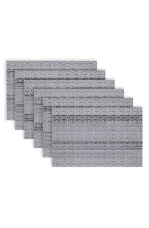 Dainty Home Set Of 6 Vinyl Placemats In Striped Silver