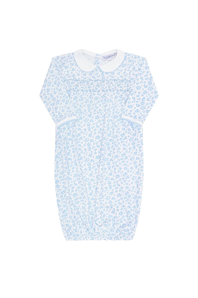 Blue Cheetah Print Smocked Gown - Baby, Main, color, Blue