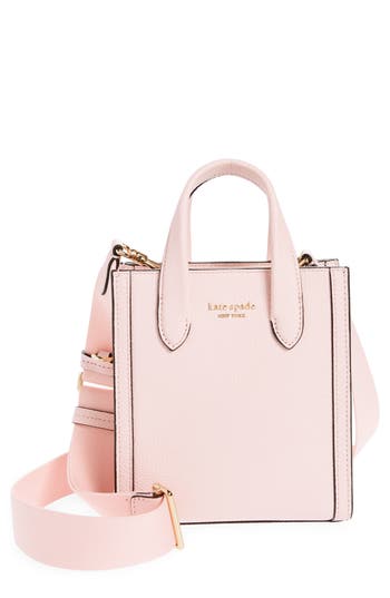 Shop Kate Spade New York Mini Manhattan Pebbled Leather Tote In Crepe Pink