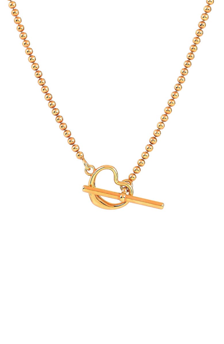 AMERICAN EXCHANGE Primavera Made in Italy Heart Beaded Necklace, Main, color, Gold