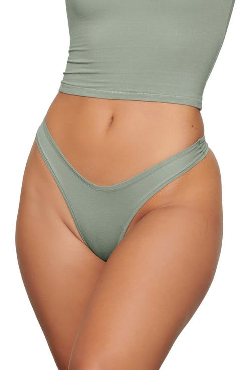 Cotton Stretch Jersey Dipped Thong (Regular & Plus)