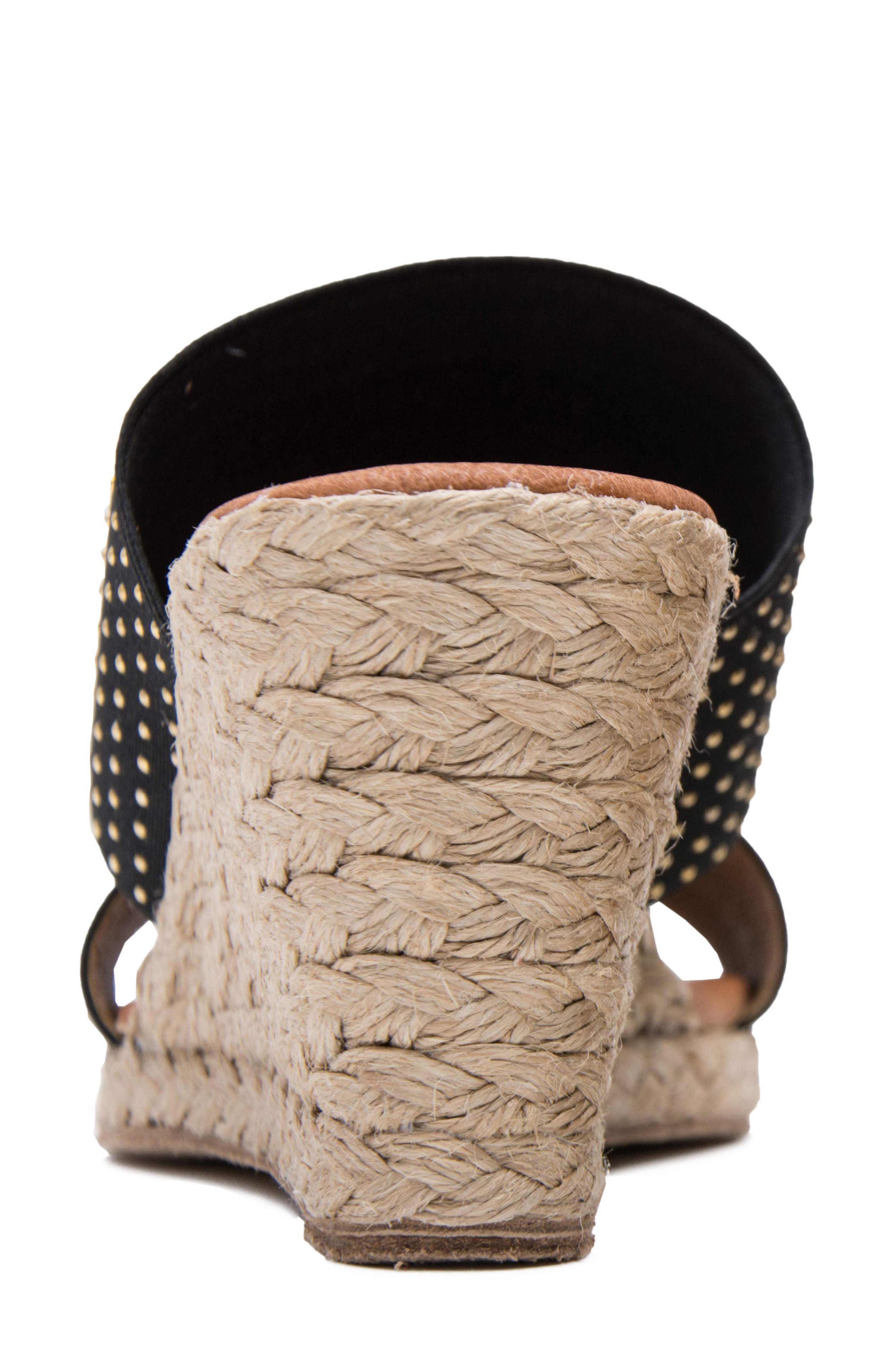 Amalia Strappy Espadrille Wedge Slide Sandal, Alternate, color, BLACK STUDDED FABRIC
