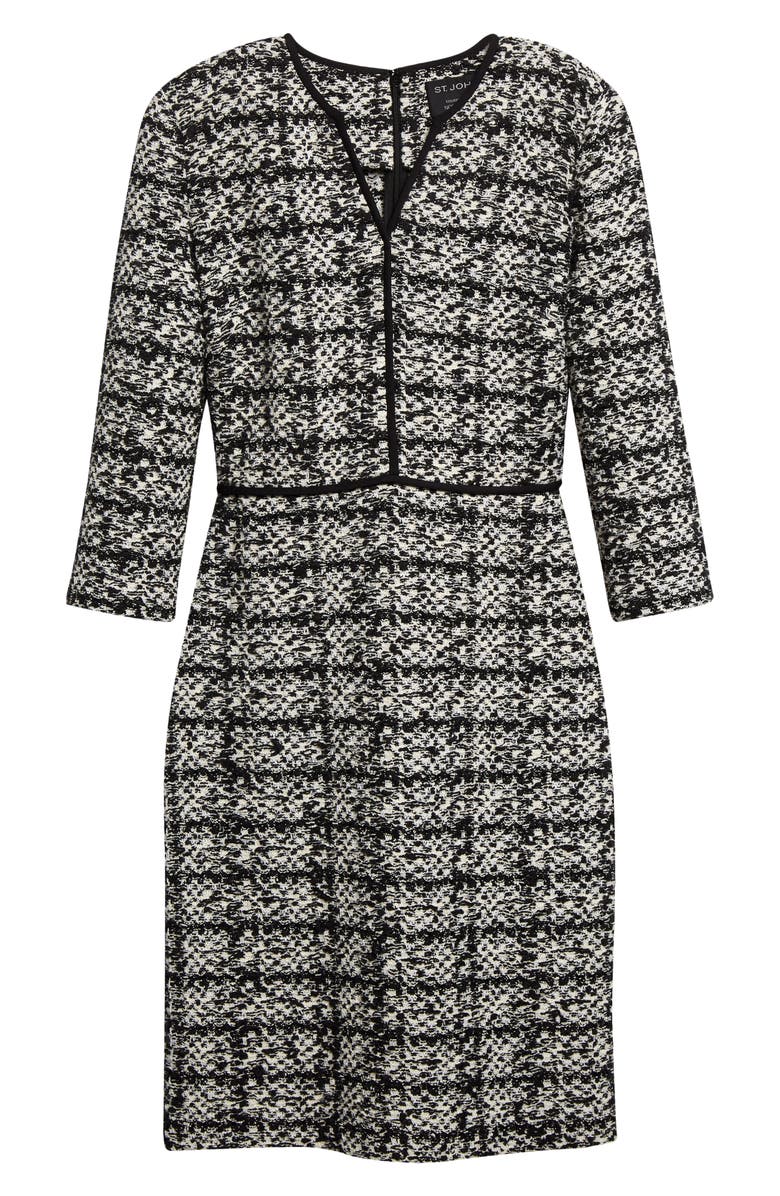 ST. JOHN Jared Bouclé Tweed Sheath Dress, Alternate, color, 