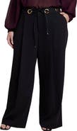ELOQUII Grommet Detail Trouser With Leather Belt