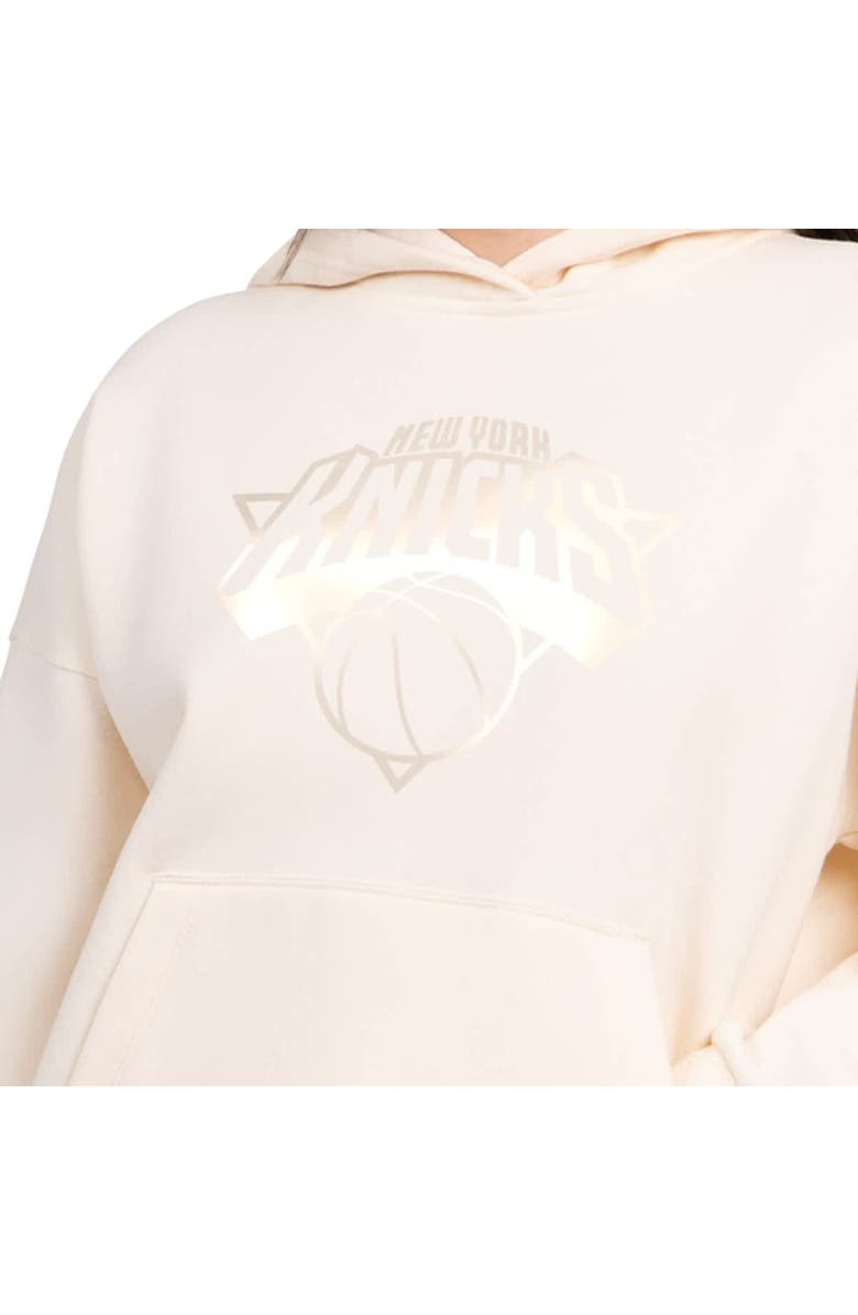 STARTER Women's Starter Cream New York Knicks Pastel Relaxed Hoodie, Alternate, color, Cream