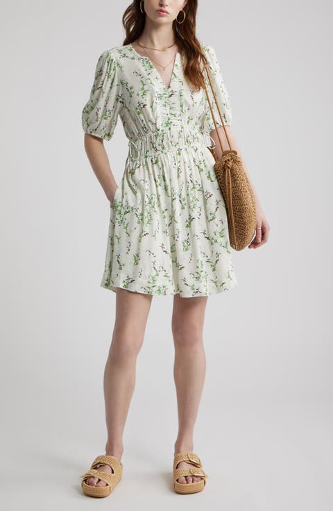 Print Puff Sleeve Minidress